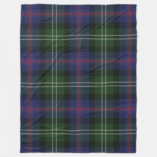 Plaid Clan Sutherland Tartan Green Purple Check Fleece Blanket