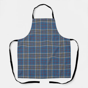 Plaid Clan Thompson Grey Blue Check Tartan Apron