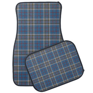 Plaid Clan Thompson Grey Blue Check Tartan Car Floor Mat