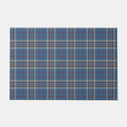 Plaid Clan Thompson Grey Blue Check Tartan Doormat