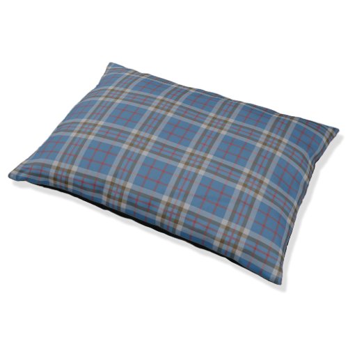 Plaid Clan Thompson Grey Blue Check Tartan Pet Bed