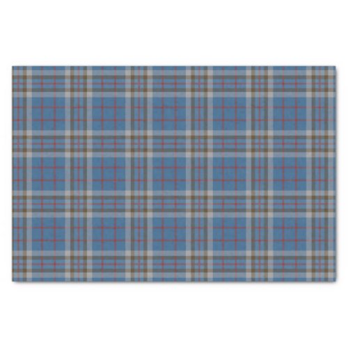 Plaid Clan Thompson Grey Blue Check Tartan Tissue Paper