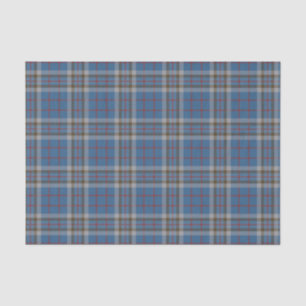 Plaid Clan Thompson Grey Blue Check Tartan Tissue Paper
