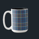 Plaid Clan Thompson Tartan Blue Grey Check Two-Tone Coffee Mug<br><div class="desc">Classic coffee mug featuring the popular traditional clan Thompson Scottish plaid pattern. This classic elegant plaid pattern makes this hot chocolate cup an appreciated gift to every true coffee or tea lover on any special occasion or treat yourself</div>