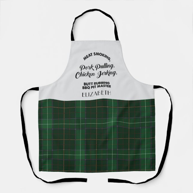 Plaid Clan Walsh Checkered Tartan Kitchen Apron (Front)
