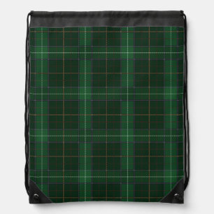 Plaid Clan Walsh Tartan Green Checkered Drawstring Bag