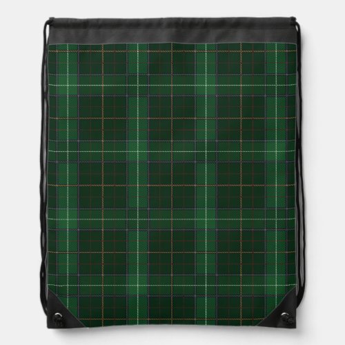 Plaid Clan Walsh Tartan Green Checkered Drawstring Bag