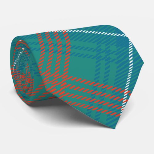 Plaid Clan Wilson Orange Check Tartan Neck Tie