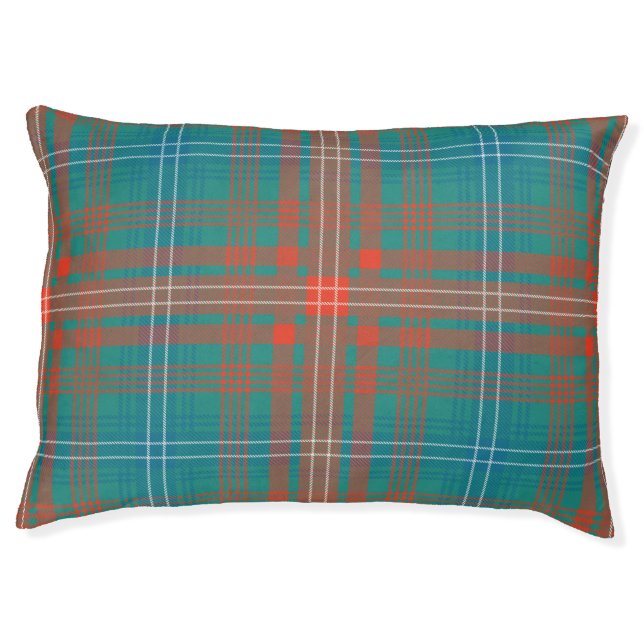 Plaid Clan Wilson Orange Check Tartan Pet Bed (Front)