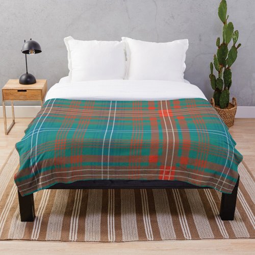 Plaid Clan Wilson Tartan Orange Check Fleece Blanket