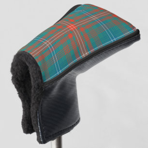 Plaid Clan Wilson Tartan Orange Light Blue Check Golf Head Cover