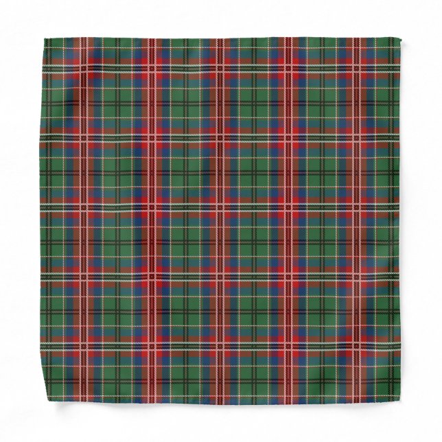 Plaid Classic Clan McCulloch Red Rustic Tartan Bandana (Front)