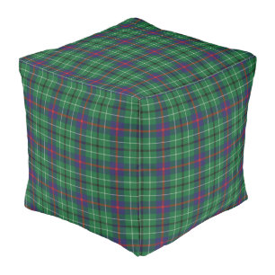 Plaid Classic Green Check Duncan Tartan Pouf