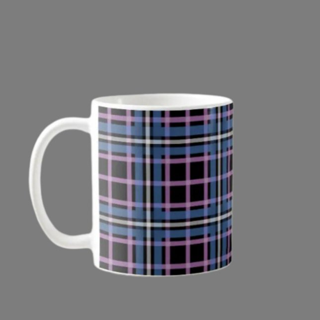 Plaid Classic Mug – Blue & Lavender Checkered (Creator Uploaded)