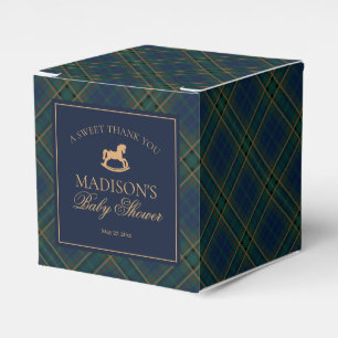 Plaid Classic Rocking Horse Baby Shower Favor Box