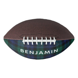Plaid Classic Rustic Green Tartan Custom Football