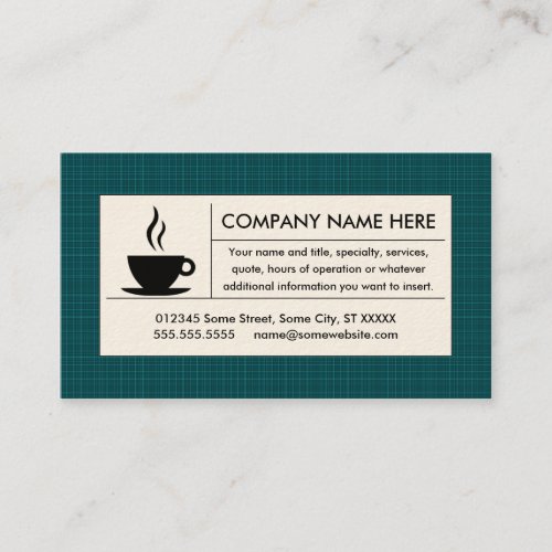 plaid coffee business cards