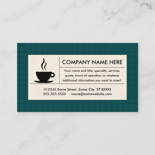 Customizable plaid coffee business cards