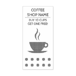 plaid coffee business card stamp