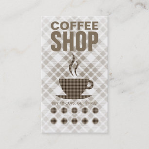 plaid coffee punch card