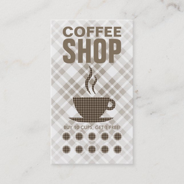 plaid coffee punch card (Front)