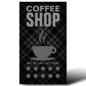 Plaid Coffee Punch Card by asyrum at Zazzle