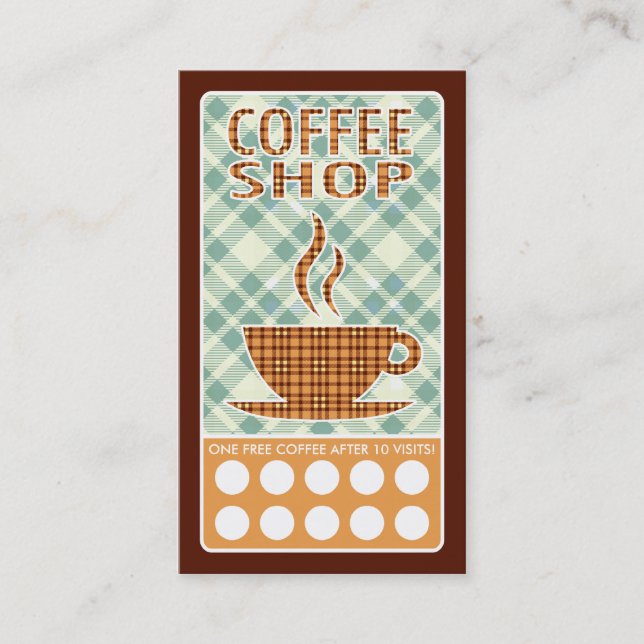 plaid coffee shop punch card (Front)