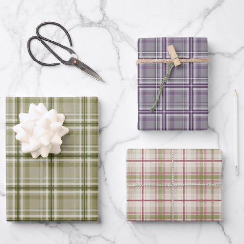 plaid color variety all occasion gift wrapping paper sheets