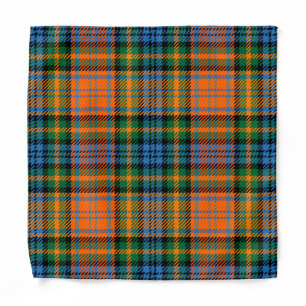 Plaid Colorful Orange and Blue Rustic Tartan Bandana