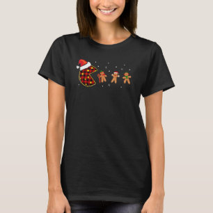 Plaid Cookies Eating Gingerbread Christmas Pajama T-Shirt