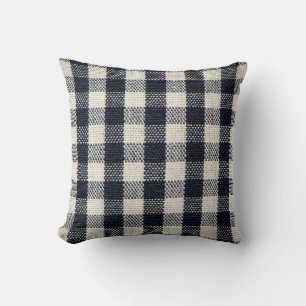 Plaid cotton fabric texture background. throw pillow