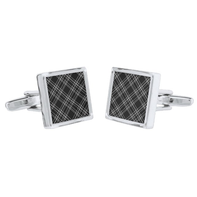 Plaid Cufflinks  (Angled)
