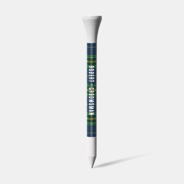 Plaid Custom Wedding Groomsman Tartan Golf Tees (Side)