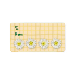Plaid Daisies Yellow Label