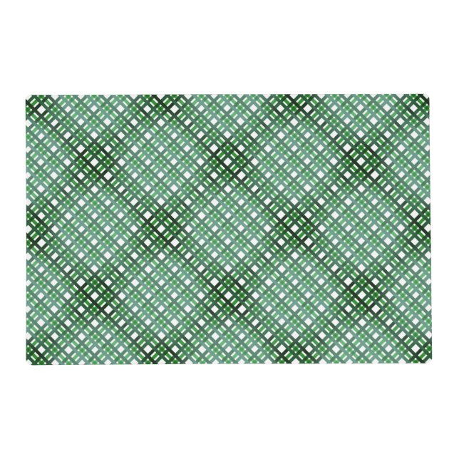 Plaid Dark Green Christmas & Year Round Laminated Placemat (Front)