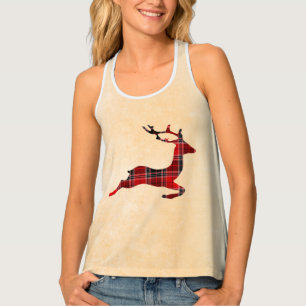 Plaid Deer Tank Top