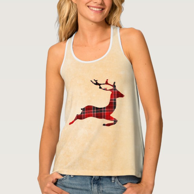 Plaid Deer Tank Top (Front)