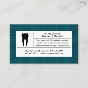 plaid dental office business card