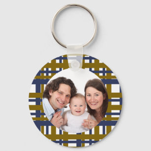 Plaid Design/Photo Keychain
