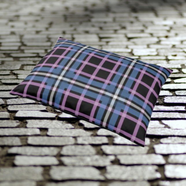 Plaid Dog Bed – Blue & Lavender Checkered Pet (Creator Uploaded)