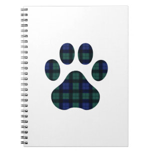 Plaid Dog Paw Print Notebook