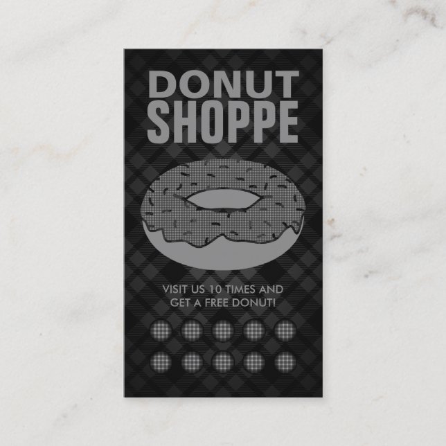plaid donut punch card (Front)