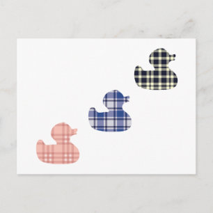 Plaid ducks postcard