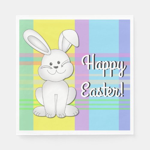 Plaid Easter Bunny Paper Napkins