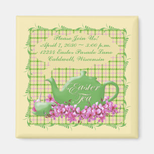 Plaid Easter Tea Save The Date Magnet