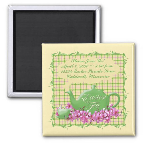 Plaid Easter Tea Save The Date Magnet