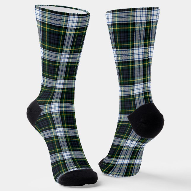 Plaid Elegant Clan Gordon Tartan Rustic Socks (Angled)