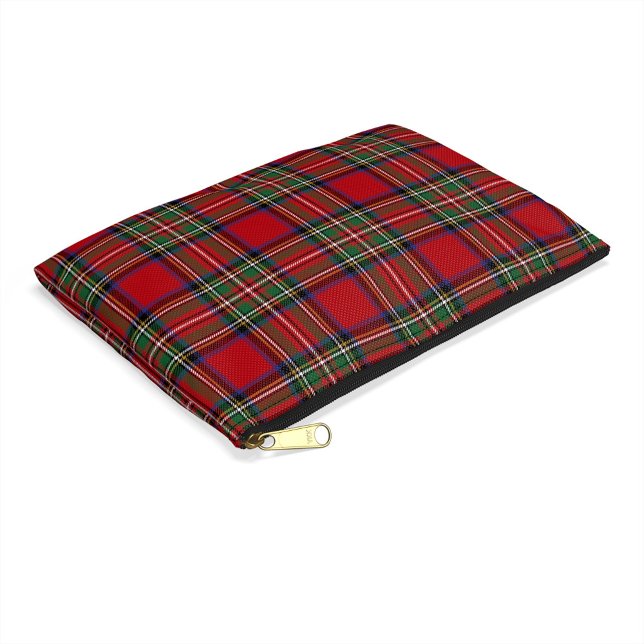 Plaid Elegant Rustic Clan Stewart Tartan Accessory Pouch (Rustic Plaid Stewart Tartan Red and Green Check Accessory Pouch)
