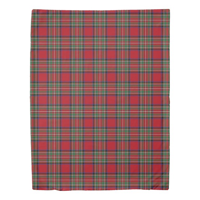 Plaid Elegant Rustic Clan Stewart Tartan Duvet Cover (Front)