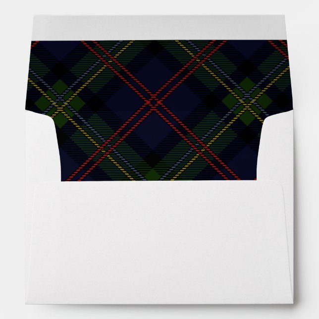 Plaid Elegant Rustic Classic Tartan Envelope (Back (Bottom))